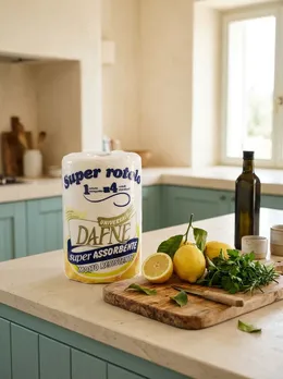 Súper rollo Dafne en la encimera con limones